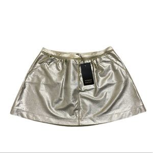 NEW Tomas Maier Metallic Gold & Silver Mini Skirt 40 4
